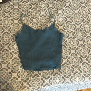 blue tank top